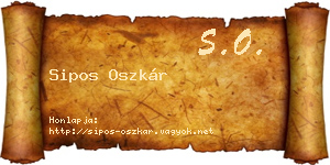 Sipos Oszkár névjegykártya
